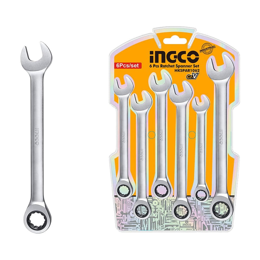 Ingco Spanner Ratchet Set 6pc HKSPAR1062