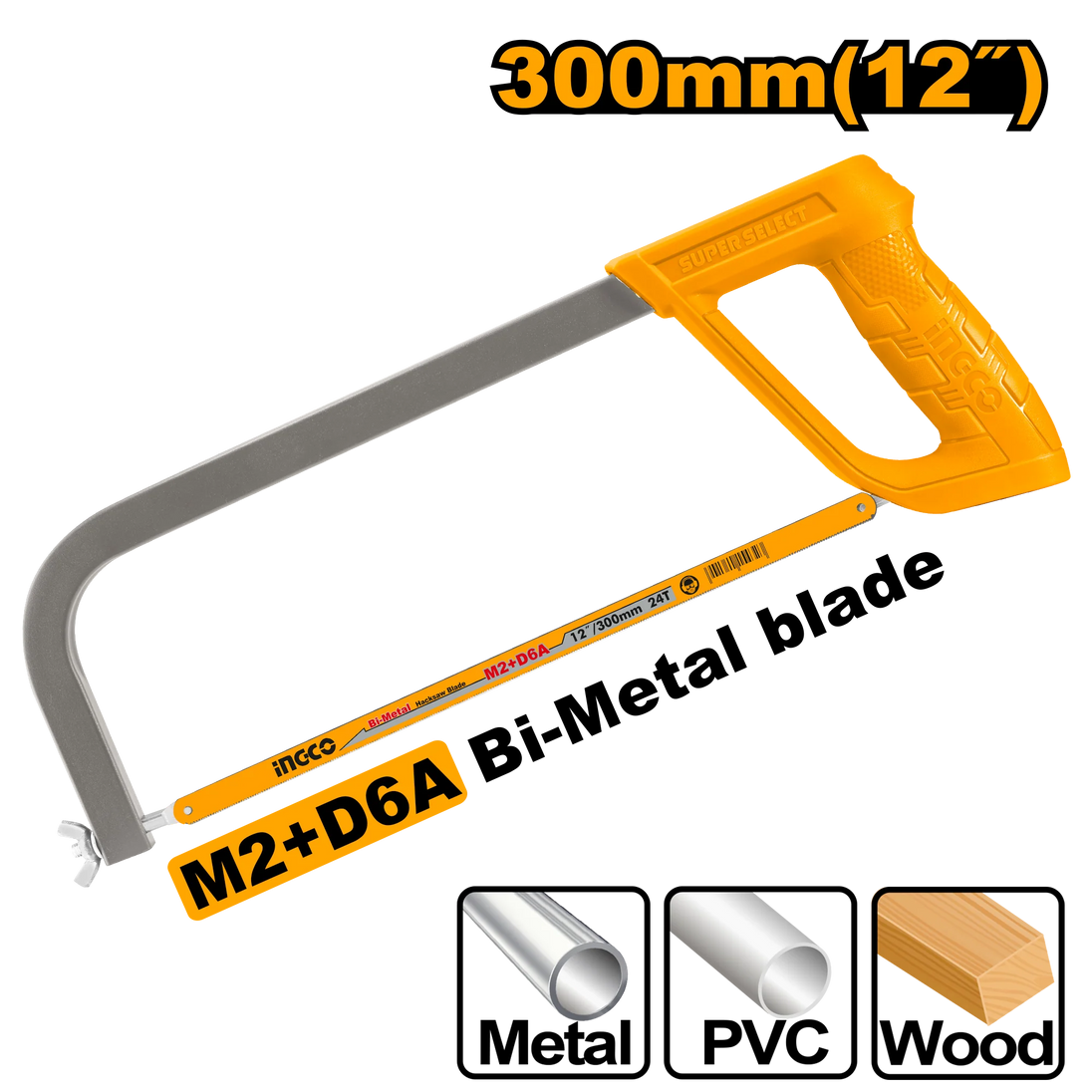 Ingco Hacksaw 300mm Plastic HHFS3058