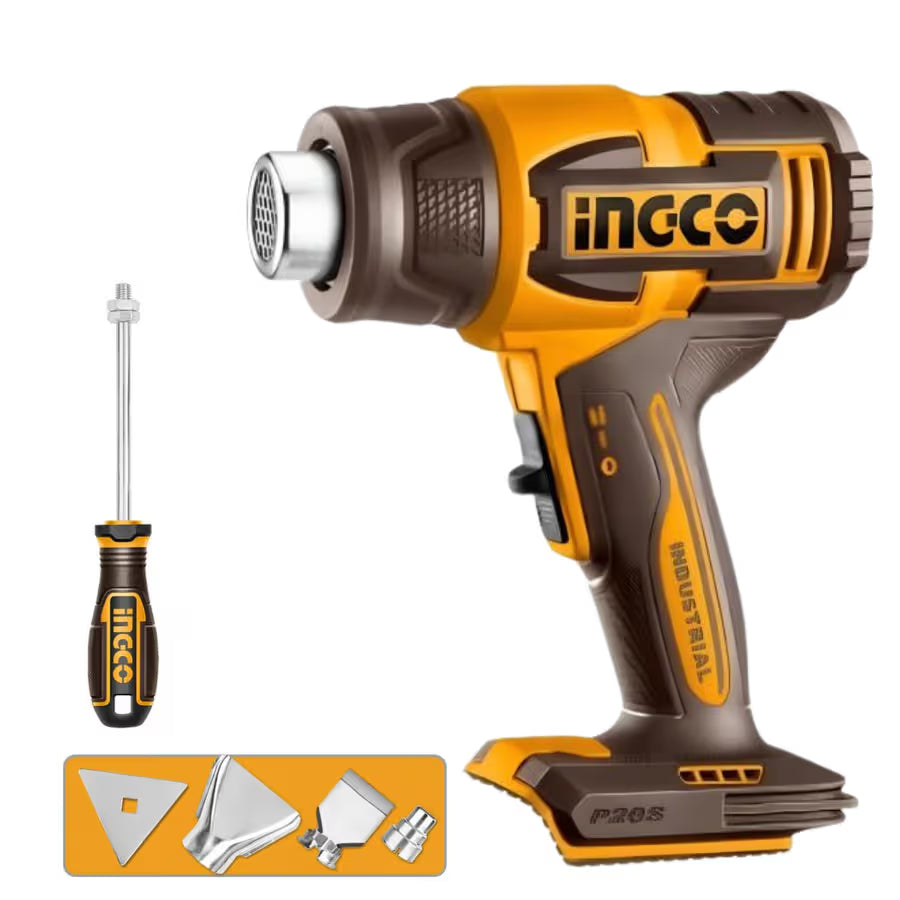Ingco Heat Gun 580 Degree 20v + Acc HGLI2008
