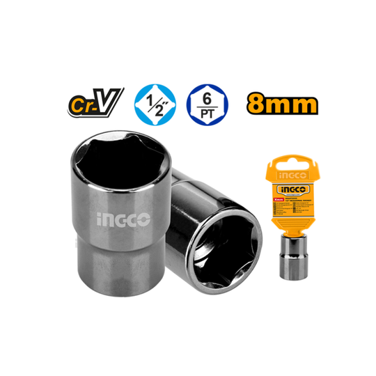 Socket tool with INGCO branding and specifications on a white background