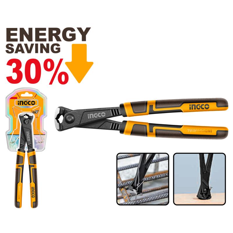 Pair of pliers with 'incco' branding and energy saving text on a white background