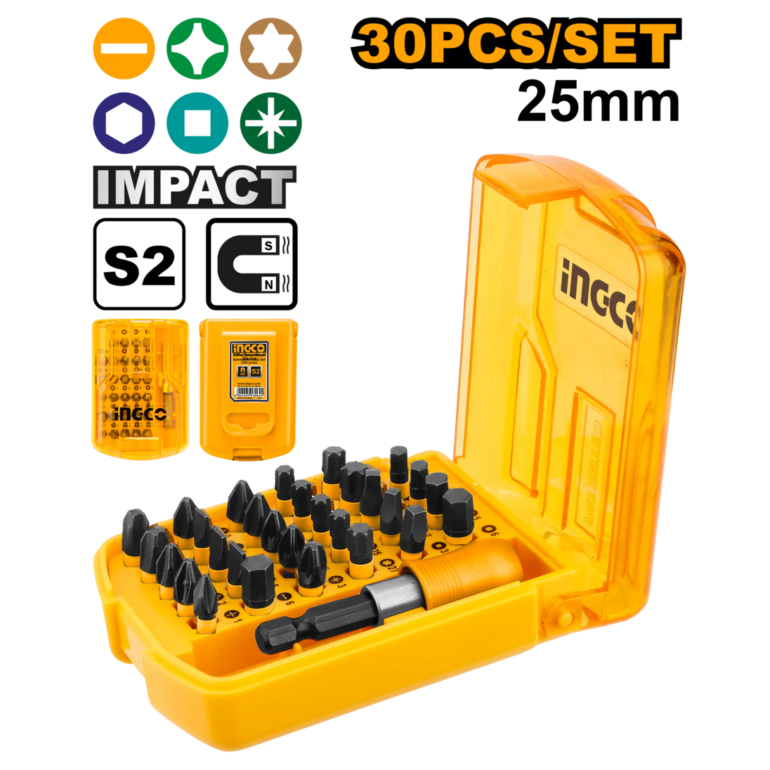 Ingco Impact Bit Set S2 30pc AKSD68303
