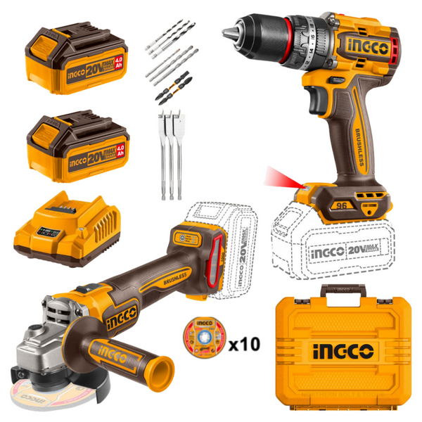 Ingco Impact Drill & Grinder Kit 20V COSLI241298