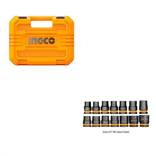 Ingco Impact Socket Set 1/2 14pcs HKISSD12141