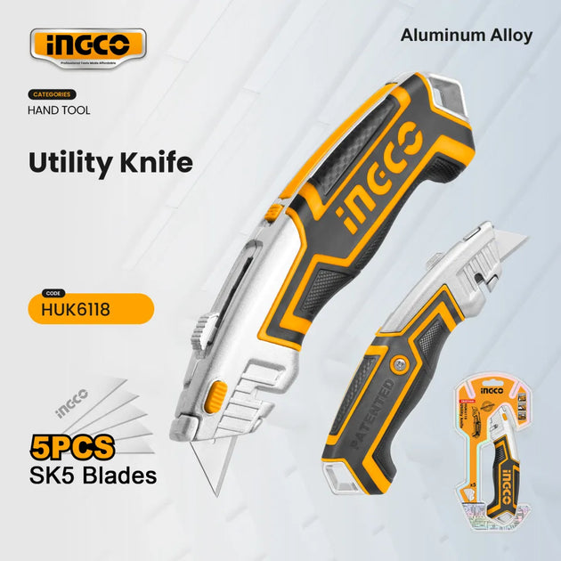 Ingco Knife Utility 5BL SK5 HUK6118