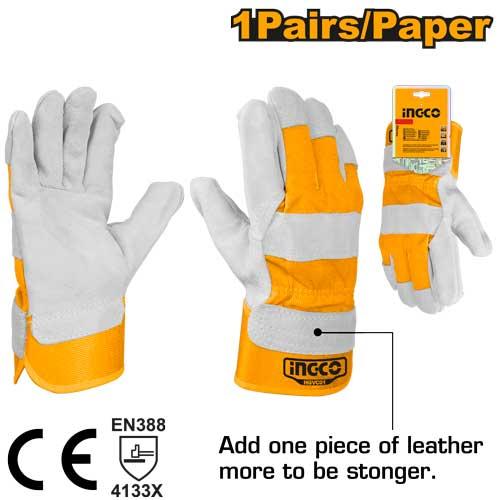 Ingco Leather Glove 260mm 10.5 HGVC01