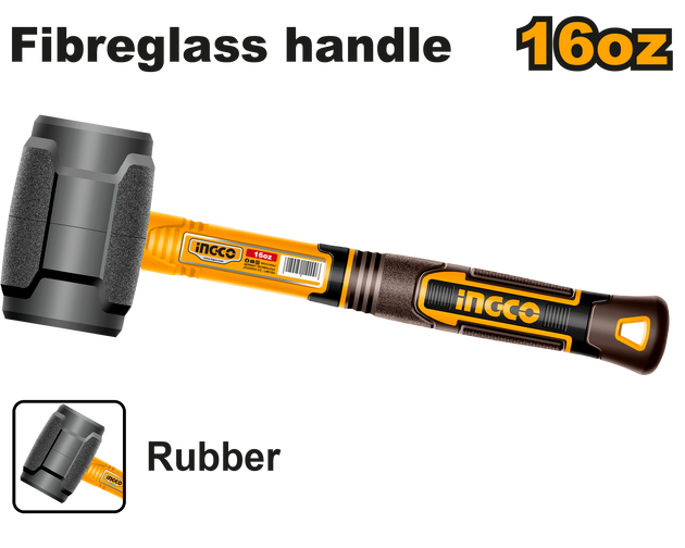 Ingco Mallet Black 450G F/Glass HRUH8816