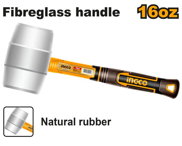 Ingco Mallet White 450G F/Glass hndl HRUH8916