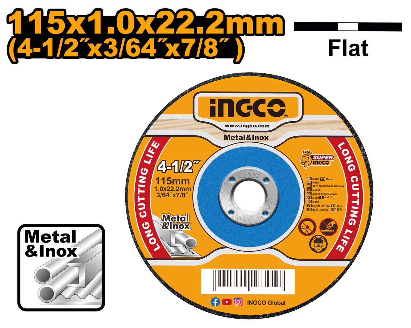 Ingco Metal Cutting Disc 115mm MCD101151