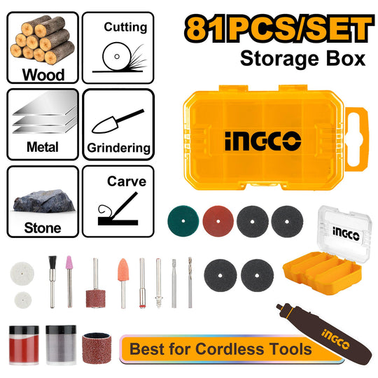 Ingco Mini Drill Accessory Kit 81pc AKMG8081
