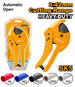 Orange pipe cutter with packaging and cutting range details on a white background