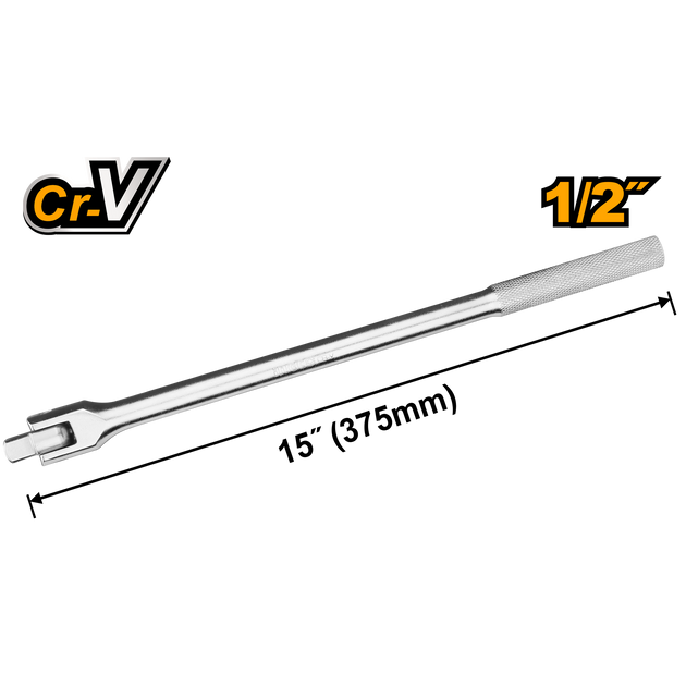 Socket wrench with 'Cr-V' and '1/2"' branding on a white background