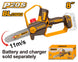 Ingco 8-inch cordless chainsaw with packaging on a white background