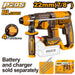 Ingco P20S rotary hammer drill with packaging and accessories on a white background