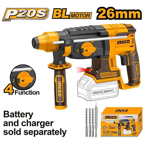 Ingco Rotary Hammer Drill (Tool Only) 26mm 20V CRHLI26208