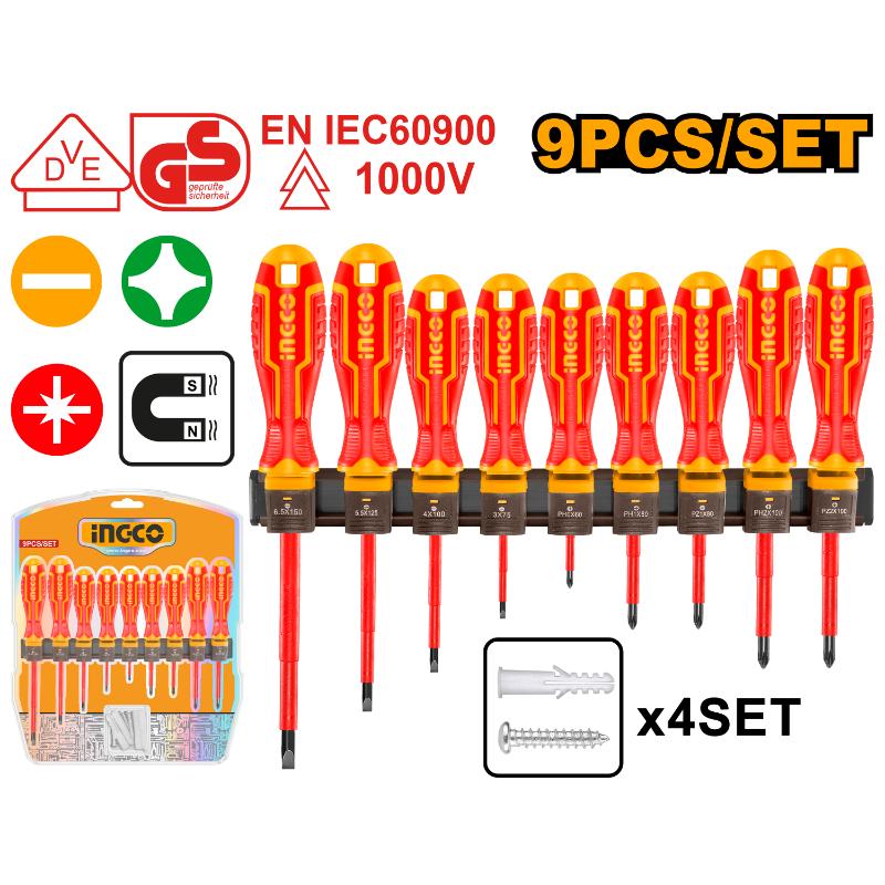 Ingco S/Driver 9PC set VDE HKISD0908