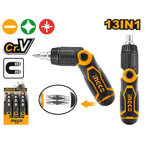 Ingco S/Driver Ratchet 13pc AKISD1208