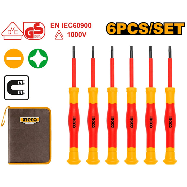 Ingco S/Driver Set VDE/GS Precision 6PC HKIPSD0601