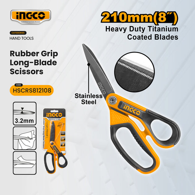 Ingco Scissor Titanium Coat S/S Blade R/Grip 210mm HSCRS812108