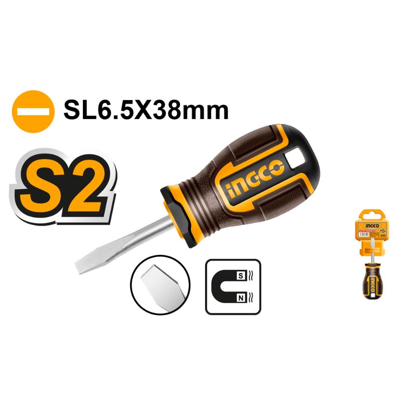 Screwdriver with 'ingo' branding and specifications on a white background
