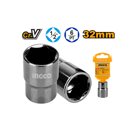 Socket tool with INGCO branding and specifications on a white background