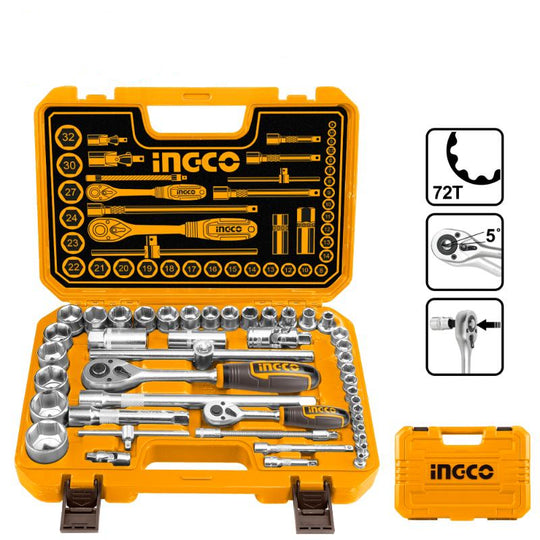 Ingco Socket Set 1/4+1/2 44pcs HKTS42441