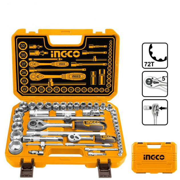 Ingco Socket Set 1/4+1/2 44pcs HKTS42441
