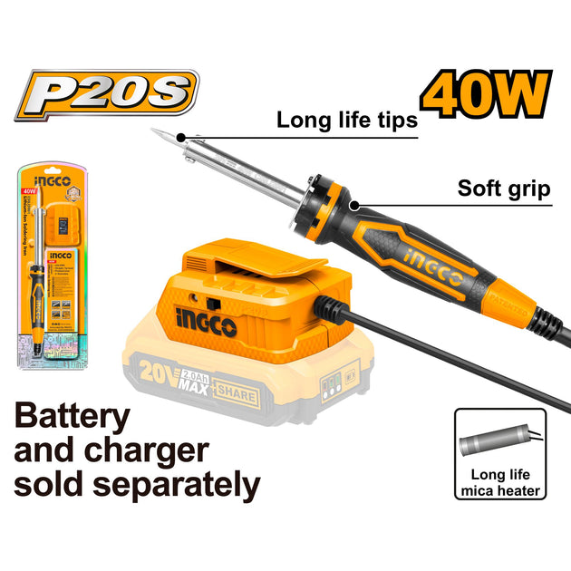 Ingco Soldering Iron 20V (Tool Only) CSILI2001