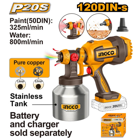 Ingco Spray Gun Aluminum Tank 20V CSGLI20041