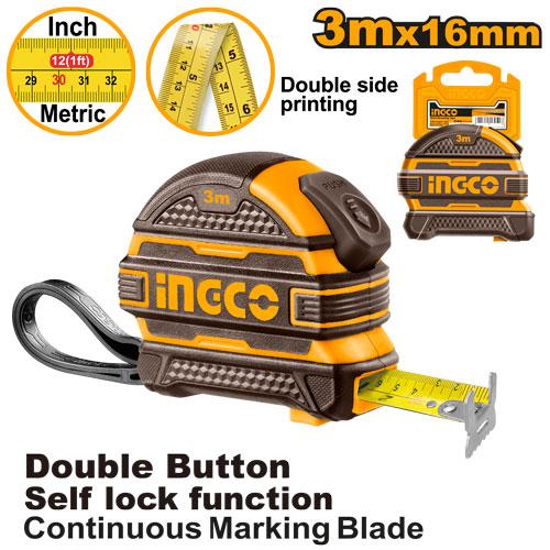 Ingeo tape measure with features highlighted on a white background