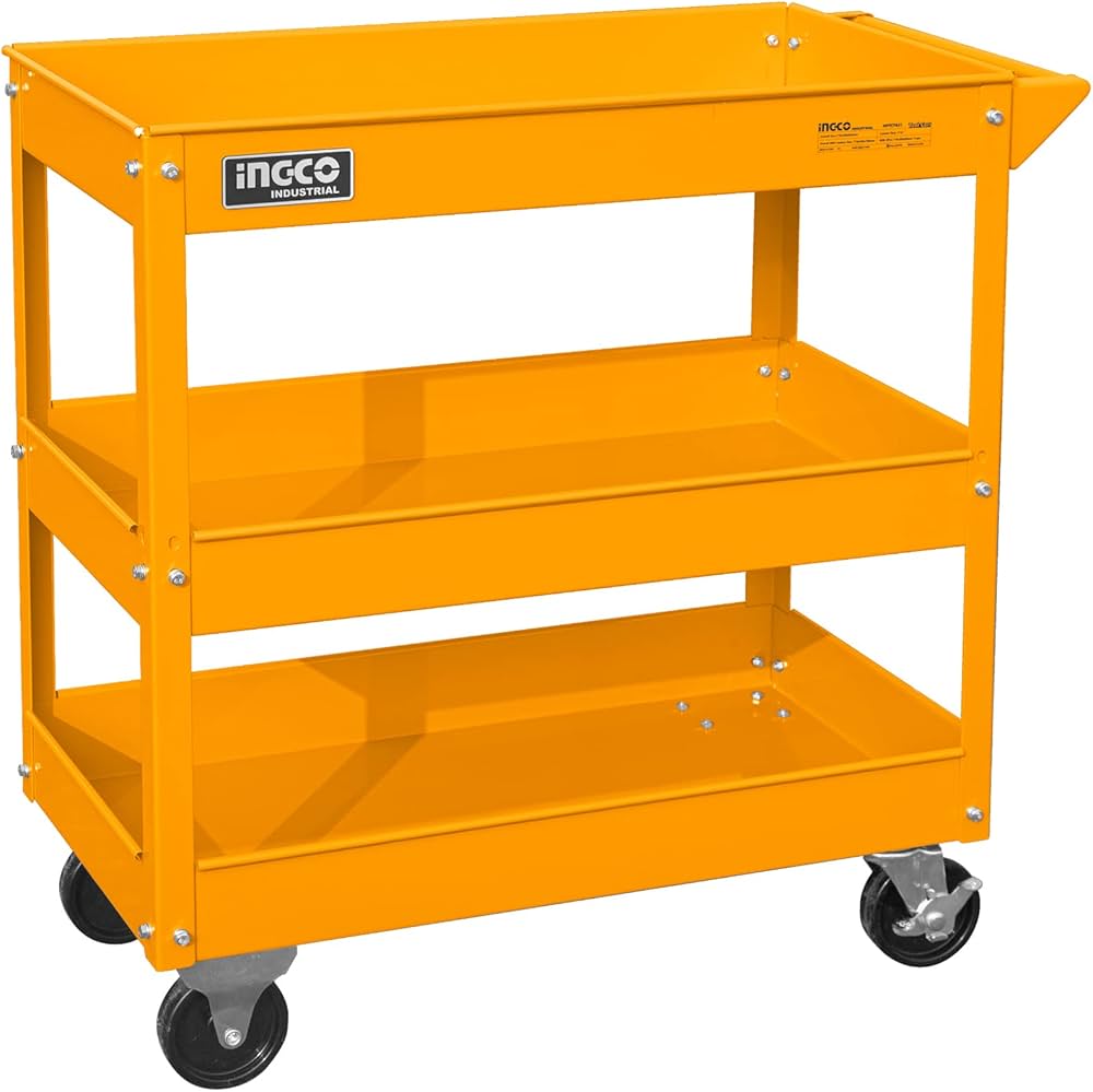 Orange industrial cart with 'INGCO' branding on a white background