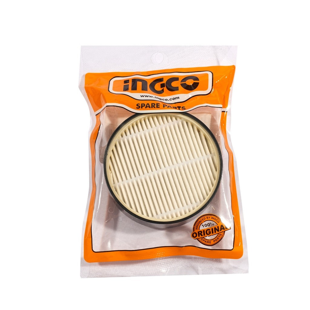 Air filter in a clear plastic package with orange INGCO branding on a white background