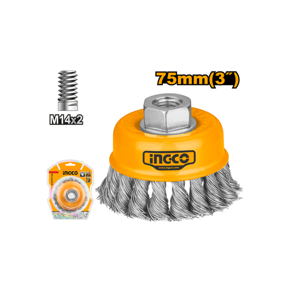 Ingco Wire Brush Cup Twist 75mm WB20751
