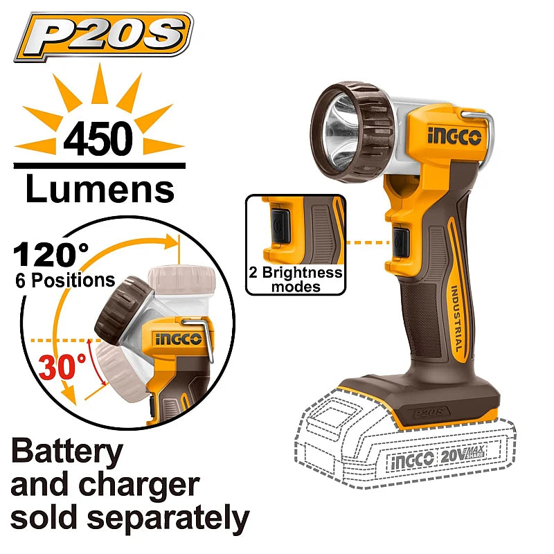 Ingco Work Lamp 450 Lumens 20V CWLI2058