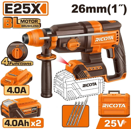 Ricota Rotary Hammer Drill Kit 2.5J RLLRH2526