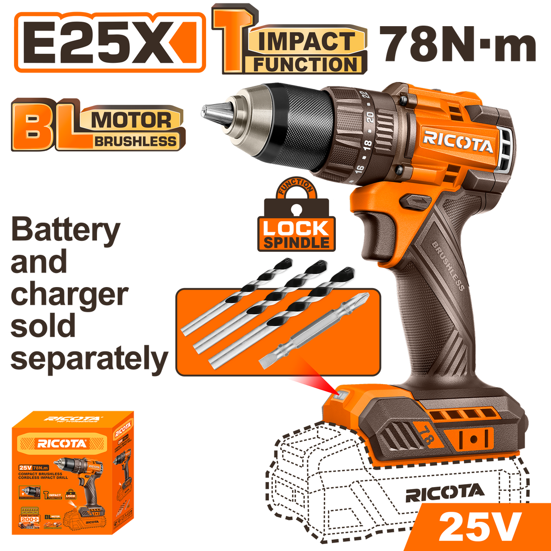 Ricota Impact Drill 78nM 25V (tool only) RICIDL25781