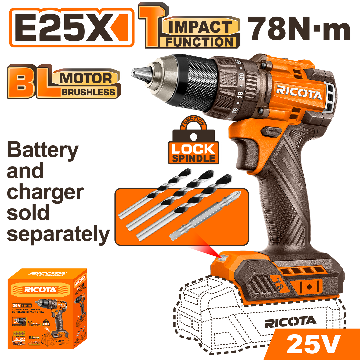 Ricota Impact Drill 78nM 25V (tool only) RICIDL25781