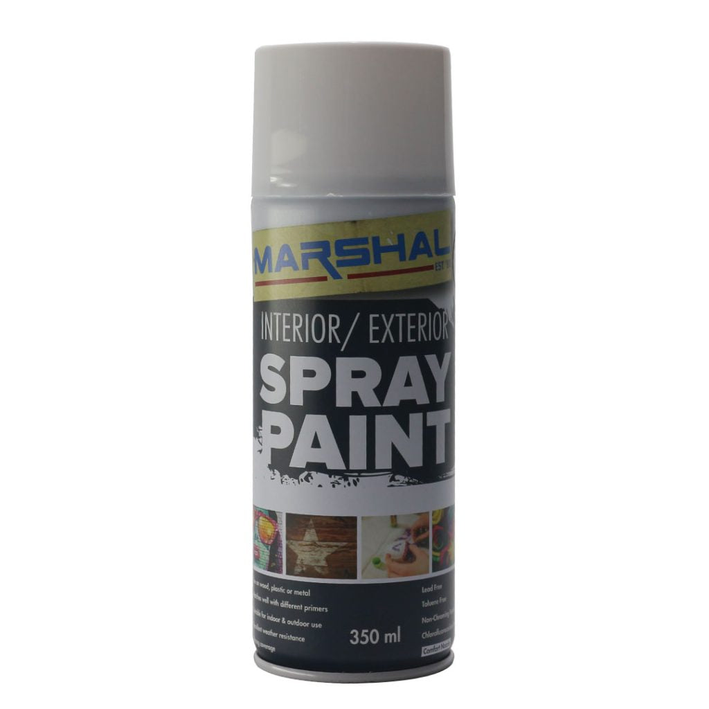 SPRAY PAINT GLOSS WHITE 350ml 1109M MARSHAL