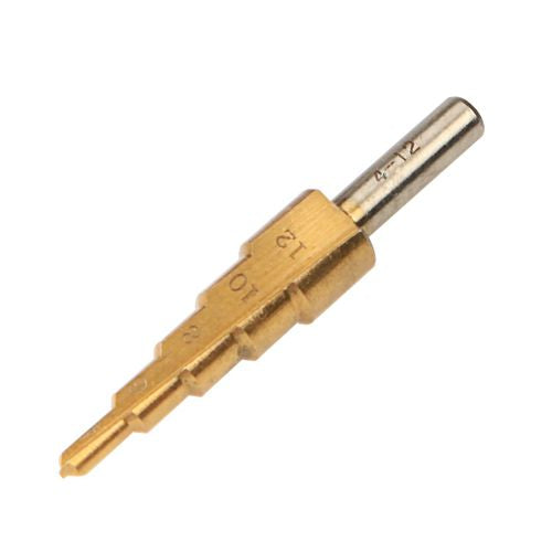 STEP DRILL TITANIUM COATED 4-12x2mm TOL75871 TOLSEN